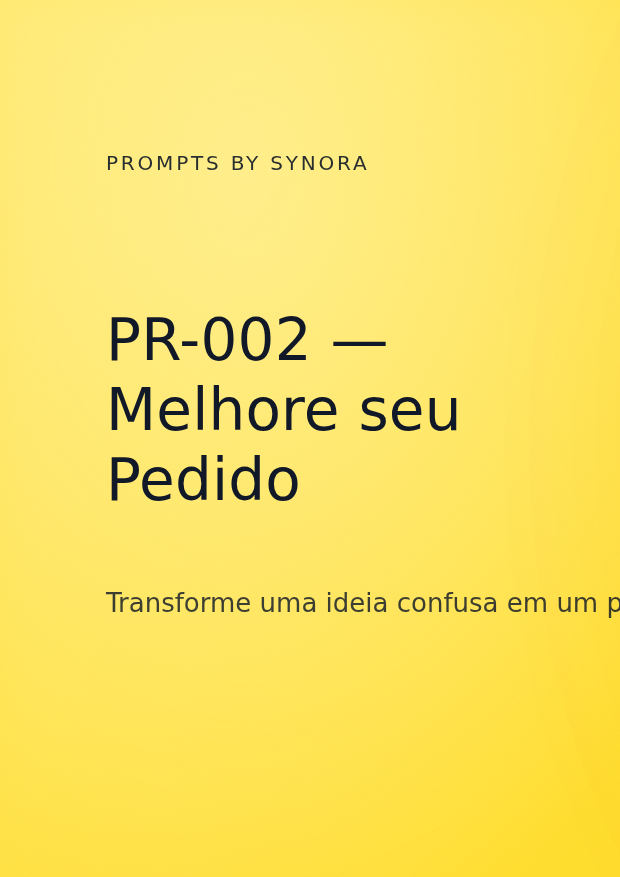 Capa PR-002 — Melhore seu Pedido